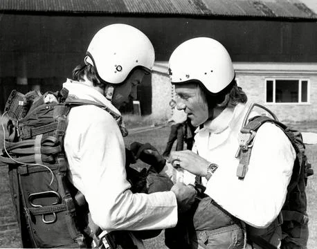 Lord (patrick) Lichfield Right Getting Ready For His First Parachute Jump. The O Stock Photos