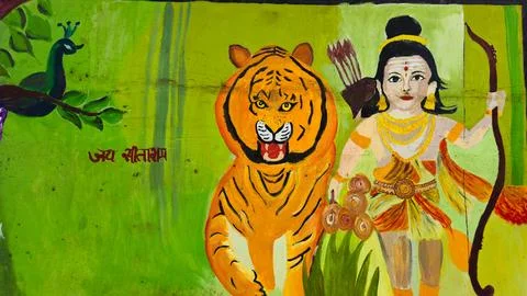 Lord ram coming back to ayodhya painting Stock Photos