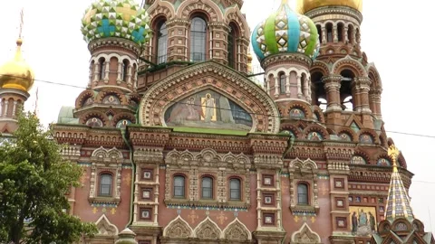 The Lord (Savior on Spilled Blood) on a cloudy summer day. Stock Footage 340830914