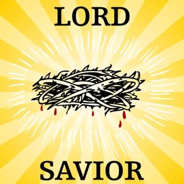 Lord savior thorn crown Illustrazione stock