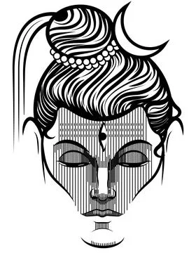 Lord Shiva Face Stock Illustration
