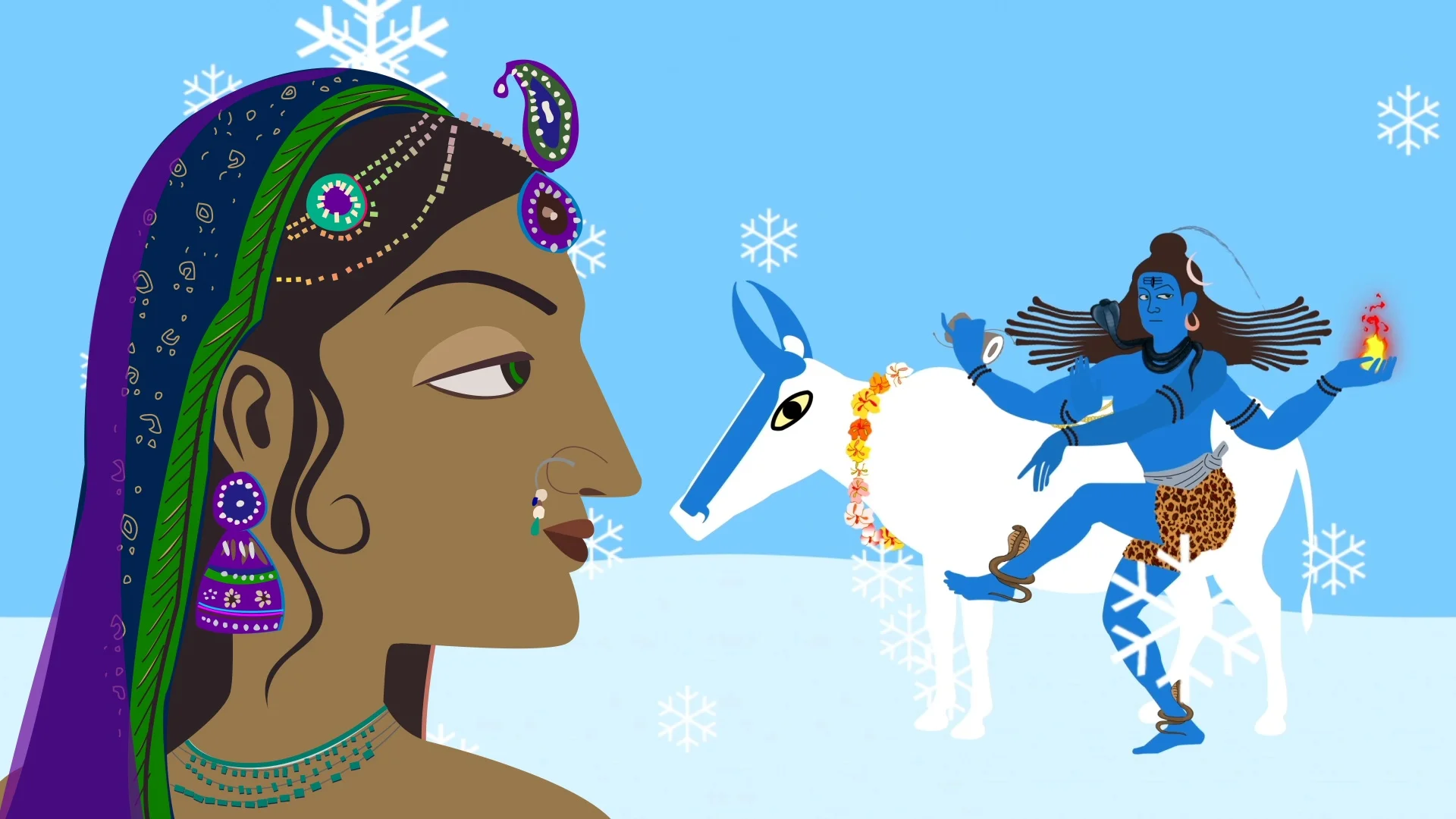 Lord Shiva Nandi and Parvati on Kailash ... | Stock Video | Pond5