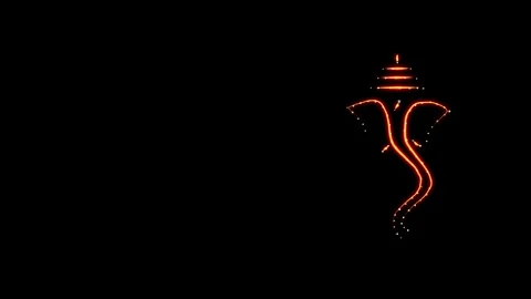 Lord Vinayaka symbol motion graphics with night background Stock Footage 144684893