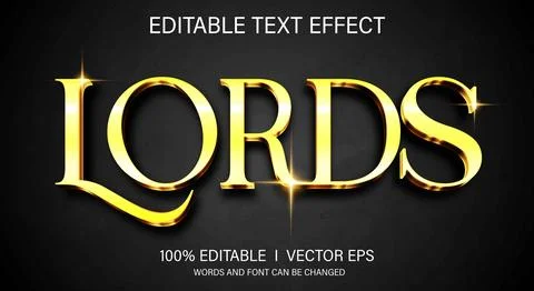 Lords 3d vector text effect with modern style design Stock Illustration