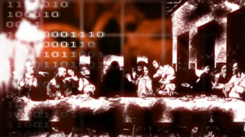 Lord's Supper on the LED display Video stock 8908941