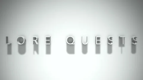 Lore Quests 3D title animation with shadows on a white background Stock Footage 296672202