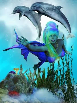 Lorelei the Mermaid Stock Illustration