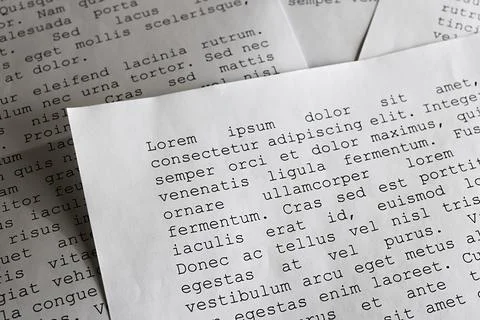Lorem ipsum dolor sit amet concept. selective focus photo of paper sheets Фото