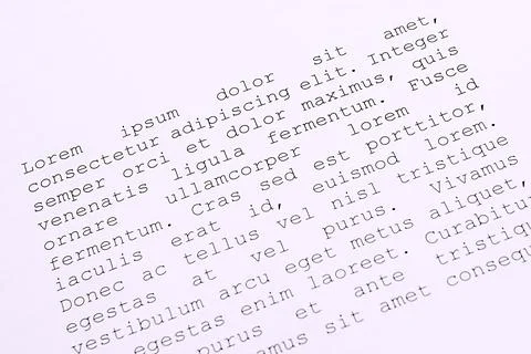 Lorem ipsum dolor sit amet concept. selective focus photo of paper sheets Foto stock