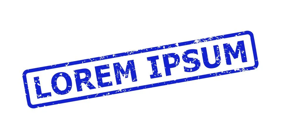 LOREM IPSUM Stamp with Unclean Texture and Rounded Rectangle Frame Stock Illustration