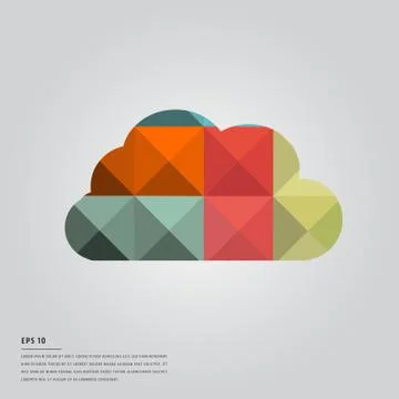 Lorem ipsum text and cloud with different colors Stock Illustration