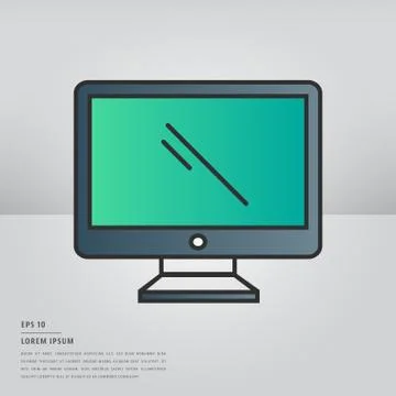 Lorem ipsum text and computer monitor Illustrazione stock