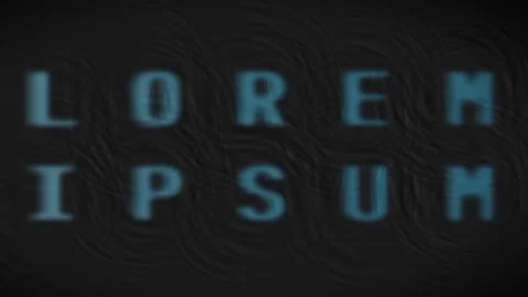 Lorem ipsum text appearing from liquid water ripples on a dark surface Stock Footage 341585447