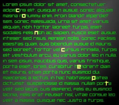 Lorem Ipsum text with highlighted word Concept Stock Illustration