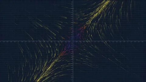 Lorenz Attractor Vector Field Visualization on Dark Coordinate Grid Stock Footage 346812149