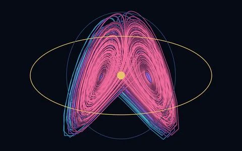 Lorenz Quantum Flow Abstract Geometric Light Pattern Stock Illustration