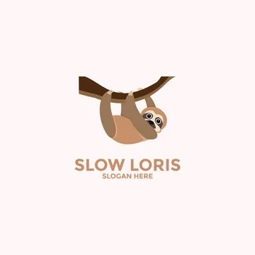 Loris logo vector icon, Slow Loris Logo company, kukang or loris vector log.. Stock Illustration