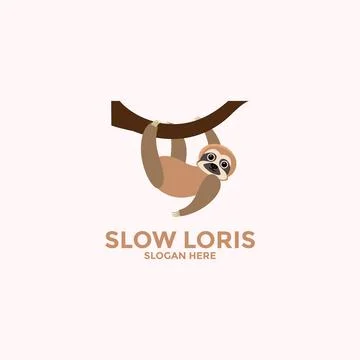 Loris logo vector icon, Slow Loris Logo company, kukang or loris vector log.. Stock Illustration