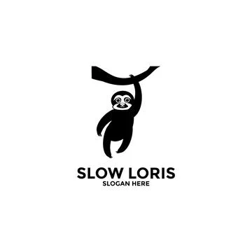 Loris logo vector icon, Slow Loris Logo company, kukang or loris vector log.. Stock Illustration