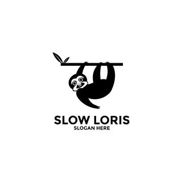 Loris logo vector icon, Slow Loris Logo company, kukang or loris vector log.. Stock Illustration