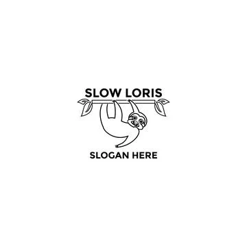 Loris logo vector icon, Slow Loris Logo company, kukang or loris vector log.. Stock Illustration