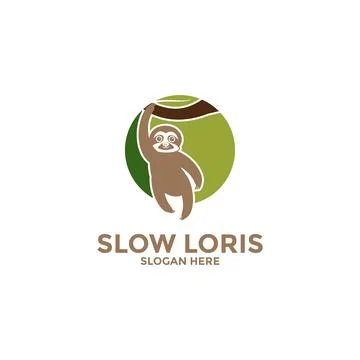 Loris logo vector icon, Slow Loris Logo company, kukang or loris vector log.. Stock Illustration