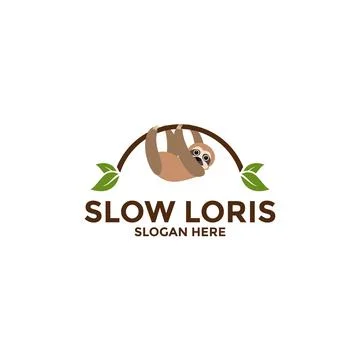 Loris logo vector icon, Slow Loris Logo company, kukang or loris vector log.. Stock Illustration