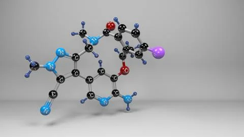 Lorlatinib molecule illustration. Stock Illustration
