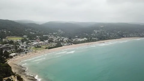 Lorne Beach aerial Stock Footage 142246379
