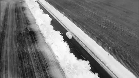 Lorries Being Chased Using a Thermal Imaging Camera From The Air Video stock 159705356