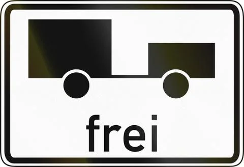 Lorries With Trailers Allowed Stock Illustration