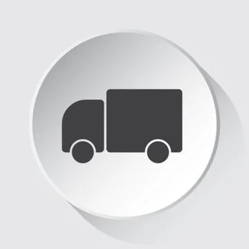 Lorry car - simple gray icon on white button Stock Illustration