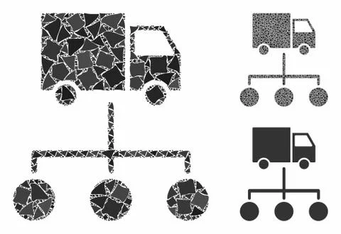 Lorry distribution scheme Composition Icon of Abrupt Elements 스톡 일러스트
