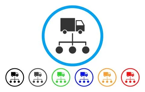 Lorry Distribution Scheme Rounded Vector Icon Stock Illustration
