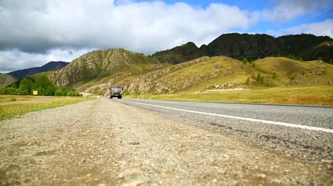 Lorry Driving On A Mountain Road, slider Stock Footage 41385186