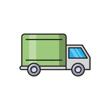Lorry flat color icon Stock Illustration