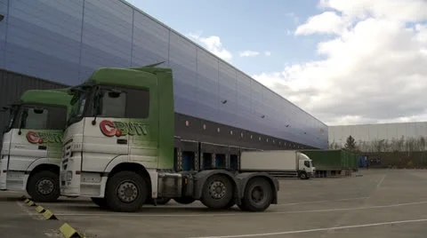 Lorry loading bays(time lapse) Stock Footage 25256276