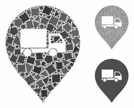 Lorry marker Composition Icon of Unequal Elements Illustrazione stock