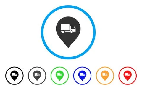 Lorry Marker Rounded Icon Stock Illustration