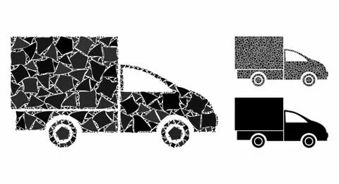 Lorry Mosaic Icon of Rugged Elements Illustrazione stock