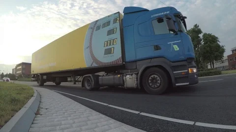 Lorry passing Stock Footage 83624448