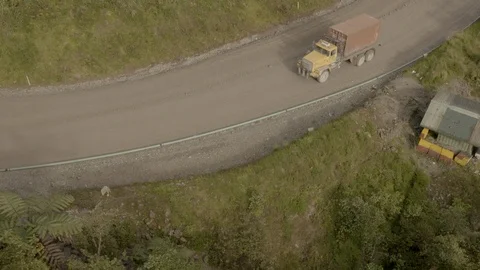 Lorry shot from above Stock Footage 121666523