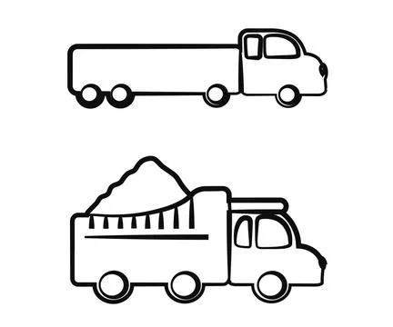 Lorry on a white background. Silhouette. Vector. Stock Illustration