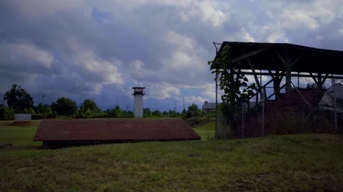 Lorton Prison Baseball Field Sliding shot Stock Footage 77375448