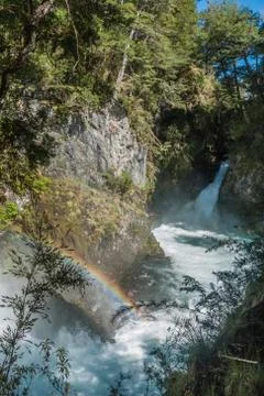 Los Alerces cascade in Nahuel Huapi national park Stock Photos