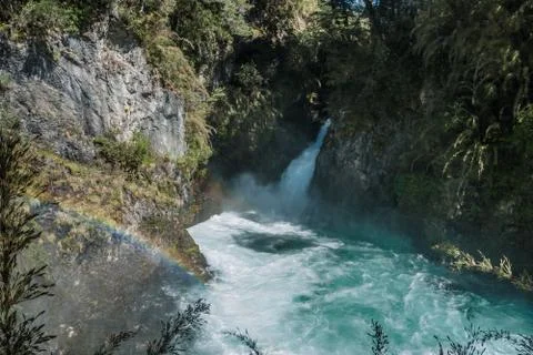 Los Alerces cascade in Nahuel Huapi national park Stock Photos