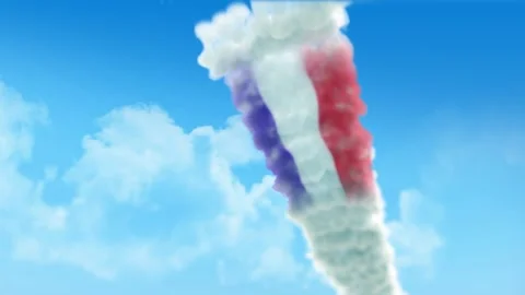 Los Altos Flag 3D Render Animation Created with Colored Smoke Trails by Airc 스톡 동영상 332308614