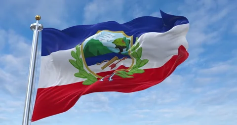 Los Altos flag with flagpole waving in rolling clouds looping, 4K (Perfect Loop) 库存影片 277378198