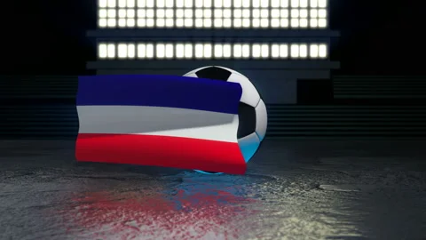 Los Altos flag flies around a soccer ball Stock Footage 109239659