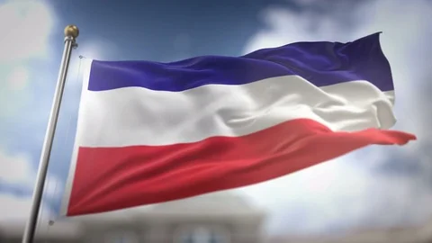 Los Altos Flag Waving Slow Motion 3D Rendering Blue Sky Background - Seamle.. Stock Footage 75357128